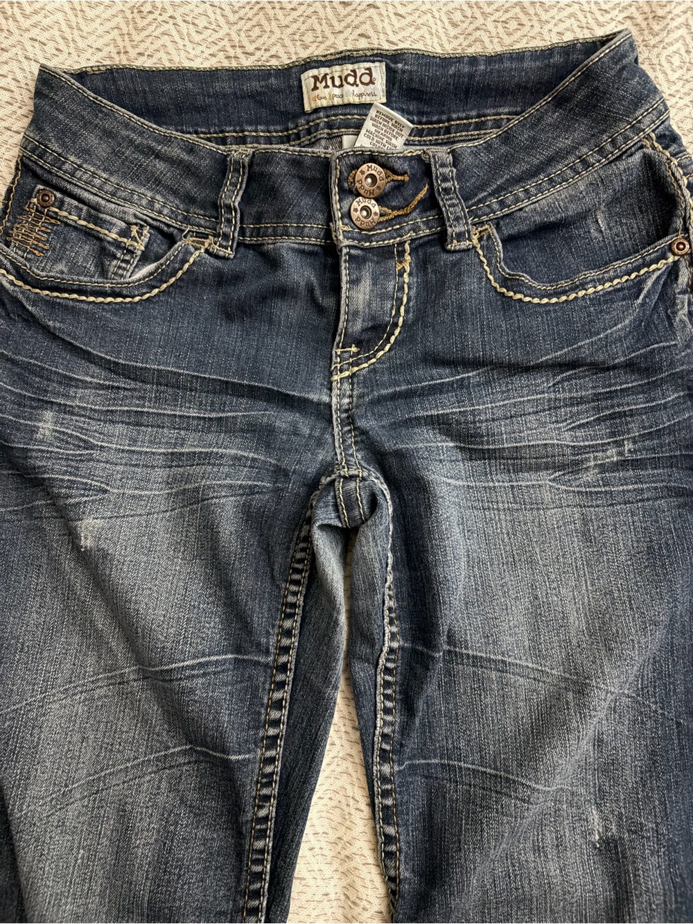 Mudd Women’s Indigo Skinny Jeans with Contrast Stitching